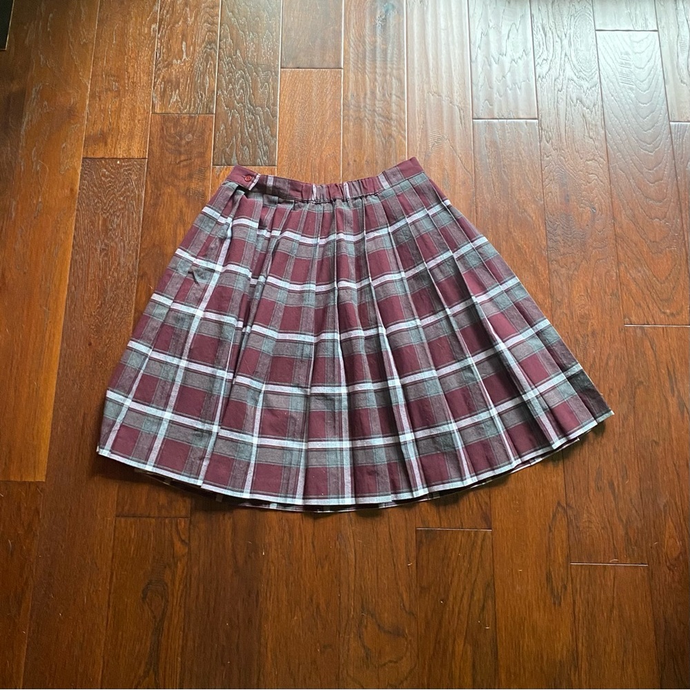 Amazing Plaid Pleated Midi Wrap Skirt with Button Detail